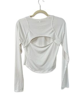 ▫️⚪️ Old Navy White Long-Sleeve Cutout Back Top ⚪️▫️